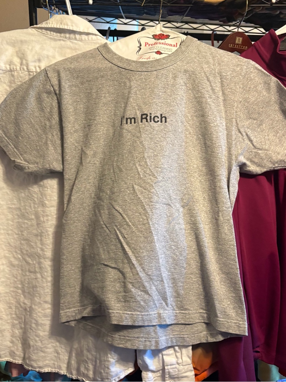 I'm Rich Full Send Nelk  Gray money buys happiness T‑Shirt - Casual Men Tee RARE